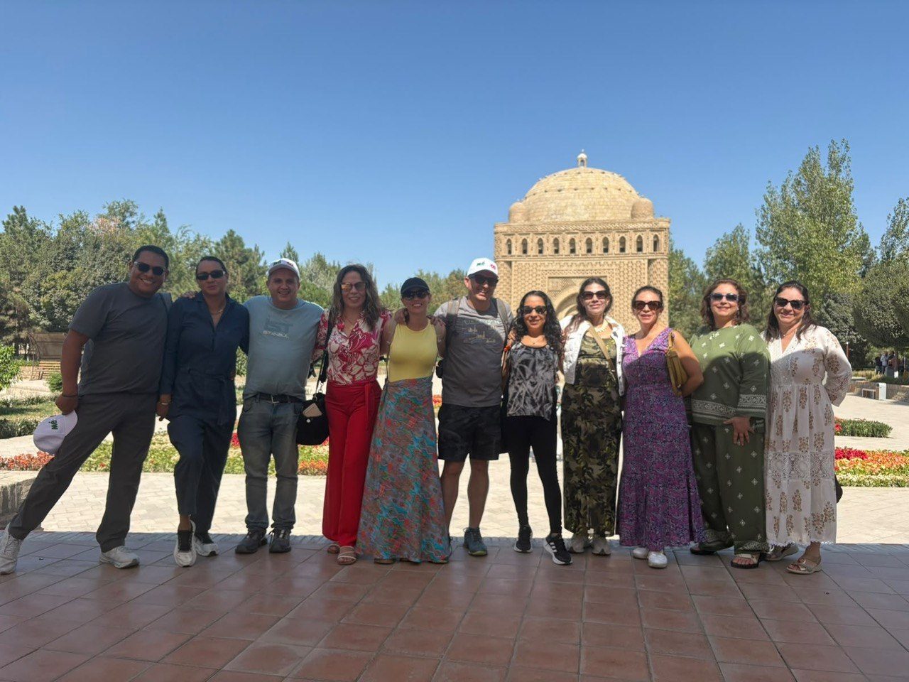 Tour group at the Samanid Mausoleum, Bukhara
